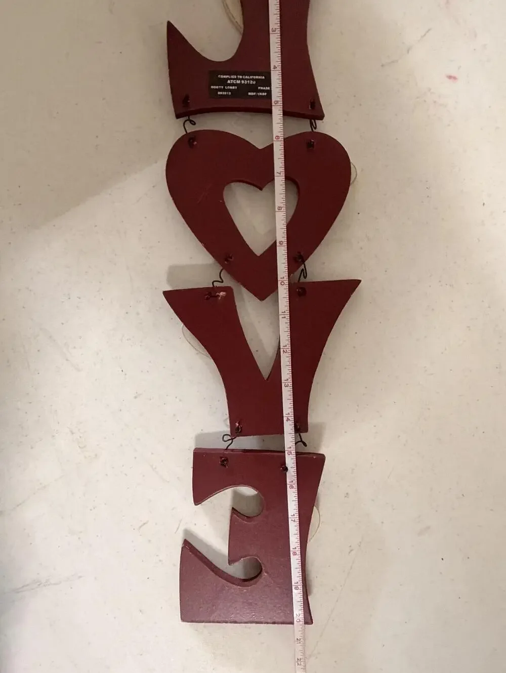 Decorative Hanging LOVE Sign with Heart Accents